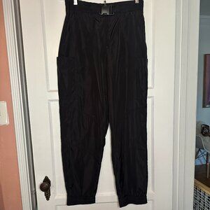 Zara Streetwear Womens Black Cargo Pants With Belt Size M